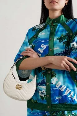 GUCCI Marmont 2.0 Mini Schultertasche Aus Gestepptem Leder ,Weiß -Gucci Verkäufe w920 q60 159