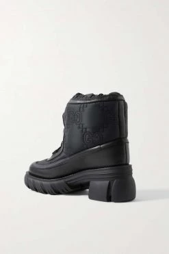 GUCCI Romance Schnürstiefel Aus Shell Mit Logostrickereien Und Leder ,Schwarz -Gucci Verkäufe w920 q60 1602