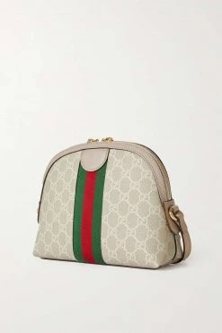 GUCCI Ophidia Bedruckte Schultertasche Aus Beschichtetem Canvas Mit Besätzen Aus Strukturiertem Leder ,Beige -Gucci Verkäufe w920 q60 162
