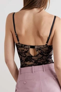 GUCCI Body Aus Spitze Und Tüll ,Schwarz -Gucci Verkäufe w920 q60 1636