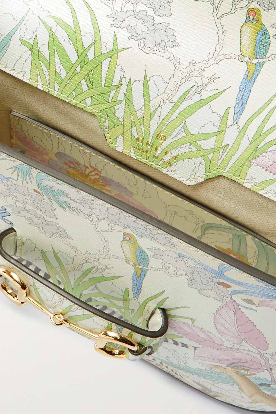 GUCCI Horsebit 1955 Mini Schultertasche Aus Bedrucktem Leder ,Weiß 5 GUCCI Horsebit 1955 Mini Schultertasche Aus Bedrucktem Leder ,Weiß – Bild 5