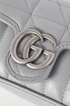 GUCCI GG Marmont Super Mini Schultertasche Aus Gestepptem Leder ,Grau -Gucci Verkäufe w920 q60 1667
