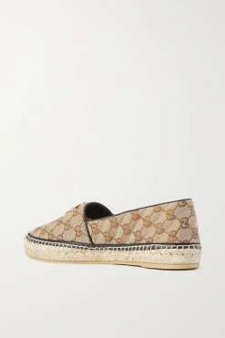 GUCCI Pilar Verzierte Espadrilles Aus Canvas Mit Logomuster Und Lederbesatz ,Beige -Gucci Verkäufe w920 q60 1671