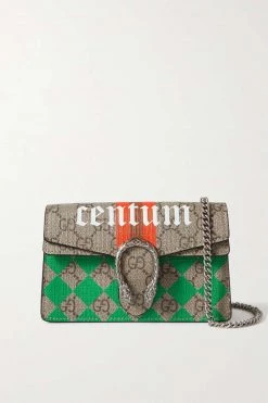 GUCCI Dionysus Super Mini Schultertasche Aus Beschichtetem Canvas Mit Print ,Braun