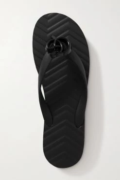GUCCI Pascar Zehensandalen Aus Gummi Mit Plateau Und Logoverzierung ,Schwarz