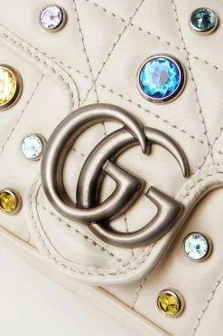 GUCCI GG Marmont Super Mini Schultertasche Aus Gestepptem Leder Mit Verzierungen ,Weiß 8 GUCCI GG Marmont Super Mini Schultertasche Aus Gestepptem Leder Mit Verzierungen ,Weiß -Gucci Verkäufe w920 q60 1707