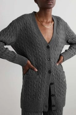 GUCCI Cardigan Aus Kaschmir In Zopfstrick ,Grau -Gucci Verkäufe w920 q60 1717