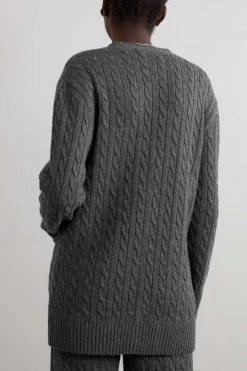 GUCCI Cardigan Aus Kaschmir In Zopfstrick ,Grau -Gucci Verkäufe w920 q60 1718