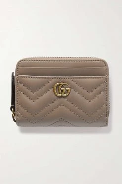 GUCCI GG Marmont Portemonnaie Aus Gestepptem Leder ,Pink