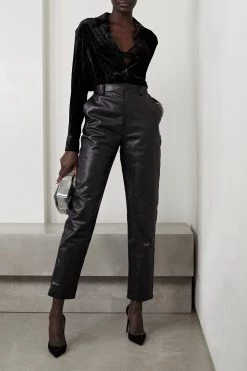 GUCCI Hemd Aus Devoré-Samt ,Schwarz -Gucci Verkäufe w920 q60 1736