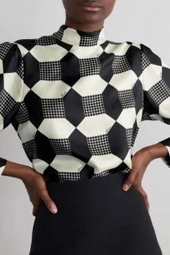 GUCCI Schluppenbluse Aus Bedrucktem Seiden-Twill ,Elfenbein -Gucci Verkäufe w920 q60 1743