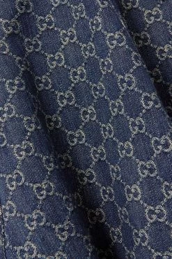 GUCCI Midirock Aus Bio-Denim Mit Jacquard-Muster Und Besatz Aus Leder Mit Eidechseneffekt ,Blau -Gucci Verkäufe w920 q60 1751