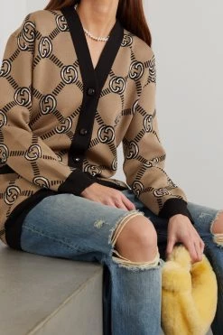 GUCCI Wendbarer Cardigan Aus Einer Wollmischung Mit Jacquard-Muster ,Beige 9 GUCCI Wendbarer Cardigan Aus Einer Wollmischung Mit Jacquard-Muster ,Beige -Gucci Verkäufe w920 q60 1769