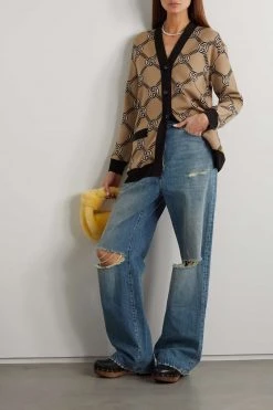 GUCCI Wendbarer Cardigan Aus Einer Wollmischung Mit Jacquard-Muster ,Beige 13 GUCCI Wendbarer Cardigan Aus Einer Wollmischung Mit Jacquard-Muster ,Beige -Gucci Verkäufe w920 q60 1773