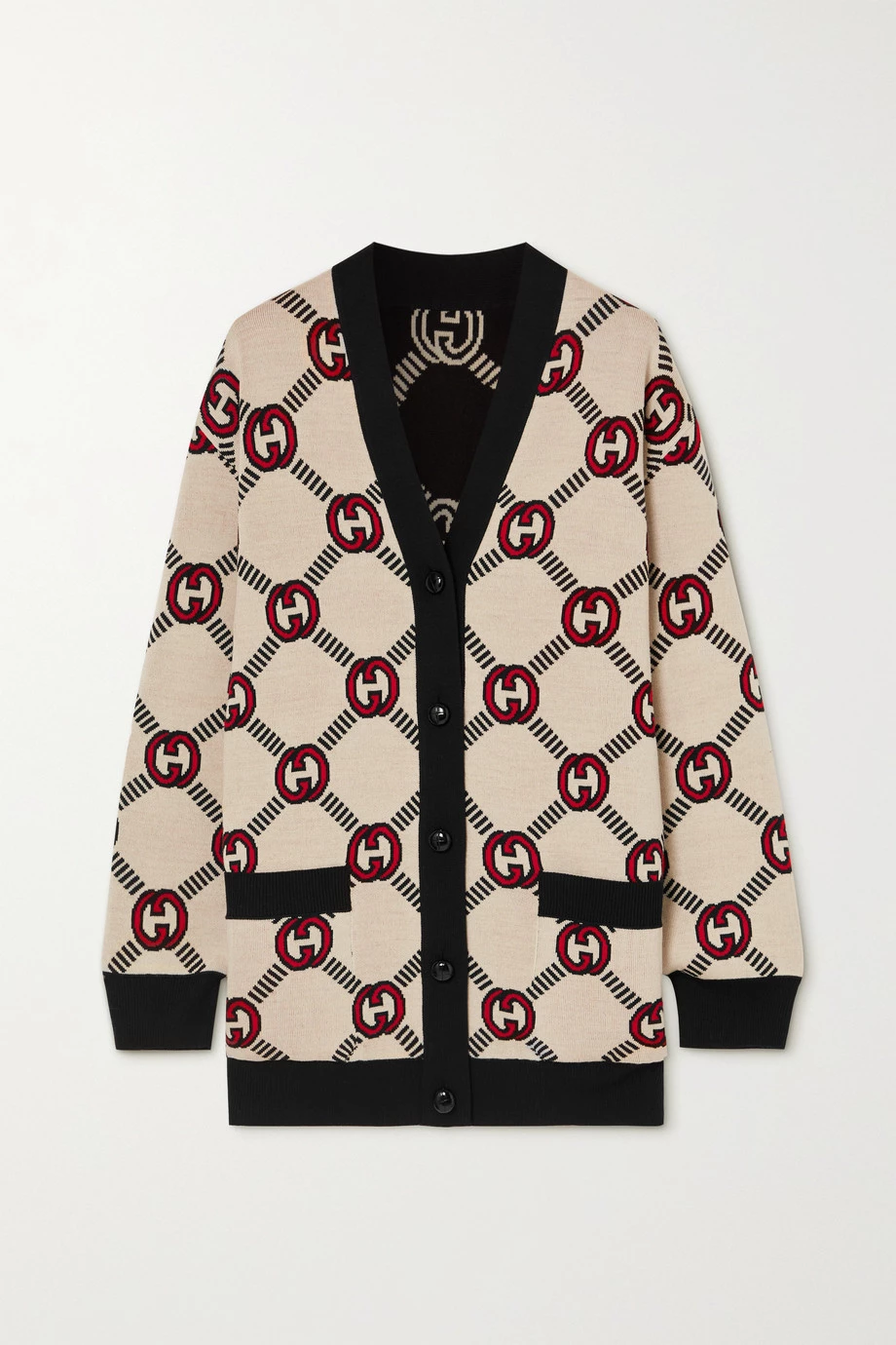 GUCCI Wendbarer Cardigan Aus Einer Wollmischung Mit Jacquard-Muster ,Creme 1 GUCCI Wendbarer Cardigan Aus Einer Wollmischung Mit Jacquard-Muster ,Creme