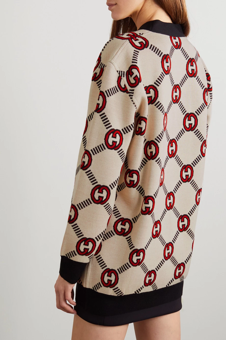 GUCCI Wendbarer Cardigan Aus Einer Wollmischung Mit Jacquard-Muster ,Creme 4 GUCCI Wendbarer Cardigan Aus Einer Wollmischung Mit Jacquard-Muster ,Creme – Bild 4