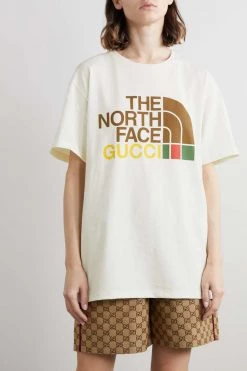 GUCCI + The North Face T-Shirt Aus Baumwoll-Jersey Mit Print ,Weiß -Gucci Verkäufe w920 q60 1800