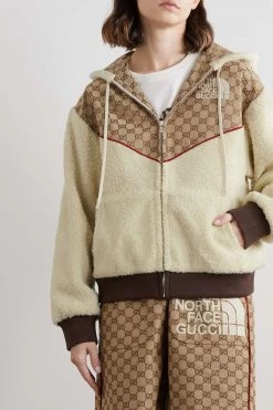GUCCI + The North Face Kapuzenjacke Aus Canvas Aus Einer Baumwollmischung Mit Jacquard-Muster Und Stickerei ,Beige -Gucci Verkäufe w920 q60 1816