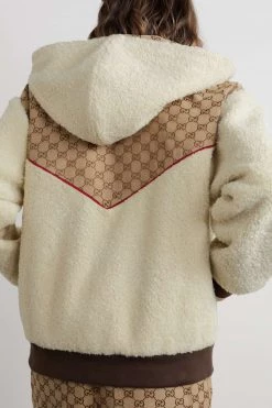 GUCCI + The North Face Kapuzenjacke Aus Canvas Aus Einer Baumwollmischung Mit Jacquard-Muster Und Stickerei ,Beige -Gucci Verkäufe w920 q60 1817