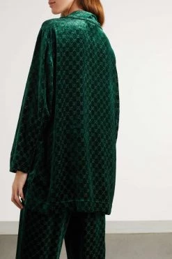 GUCCI Oversized-Hemd Aus Devoré-Samt ,Grün -Gucci Verkäufe w920 q60 1823
