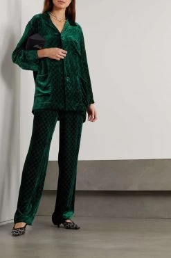 GUCCI Oversized-Hemd Aus Devoré-Samt ,Grün -Gucci Verkäufe w920 q60 1825