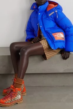 GUCCI + The North Face Daunenjacke Aus Gestepptem Shell Mit Print Und Kapuze ,Blau -Gucci Verkäufe w920 q60 1843