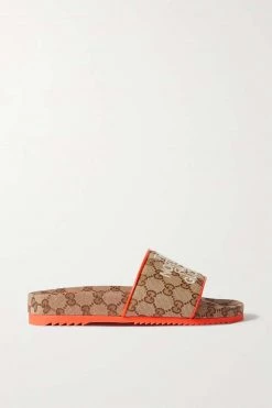 GUCCI + The North Face Pantoletten Aus Canvas-Jacquard Mit Stickereien ,Beige -Gucci Verkäufe w920 q60 1848