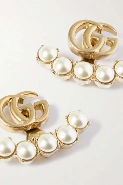 GUCCI Goldfarbene Ohrringe Mit Kunstperlen -Gucci Verkäufe w920 q60 185