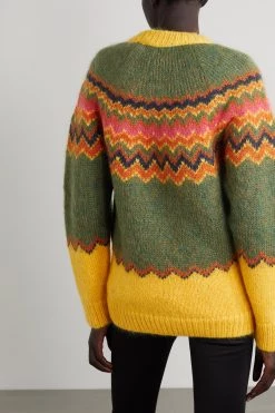 GUCCI + The North Face Pullover Aus Einer Mohairmischung Mit Intarsienmuster Und Stickerei ,Gelb -Gucci Verkäufe w920 q60 1875