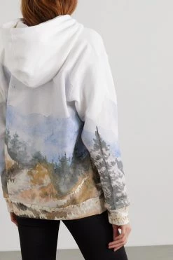 GUCCI + The North Face Hoodie Aus Bedrucktem Baumwoll-Jersey ,Grün -Gucci Verkäufe w920 q60 1881