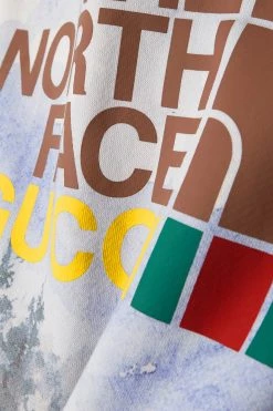 GUCCI + The North Face Hoodie Aus Bedrucktem Baumwoll-Jersey ,Grün -Gucci Verkäufe w920 q60 1882