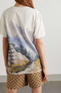 GUCCI + The North Face T-Shirt Aus Baumwoll-Jersey Mit Print ,Grün -Gucci Verkäufe w920 q60 1887