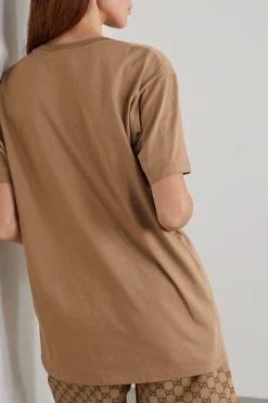 GUCCI + The North Face T-Shirt Aus Baumwoll-Jersey Mit Print ,Camel -Gucci Verkäufe w920 q60 1905