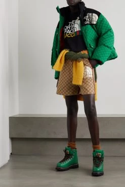 GUCCI + The North Face Shorts Aus Canvas Aus Einer Baumwollmischung Mit Jacquard-Muster Und Stickereien ,Camel -Gucci Verkäufe w920 q60 1913