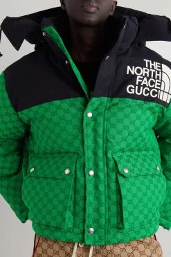 GUCCI + The North Face Daunenjacke Aus Canvas Aus Einer Baumwollmischung Mit Jacquard-Muster Und Kapuze ,Grün -Gucci Verkäufe w920 q60 1916