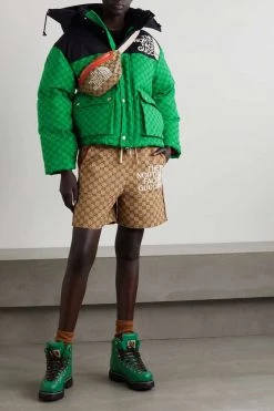 GUCCI + The North Face Daunenjacke Aus Canvas Aus Einer Baumwollmischung Mit Jacquard-Muster Und Kapuze ,Grün -Gucci Verkäufe w920 q60 1920