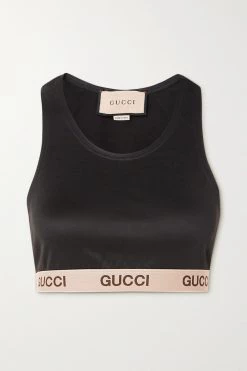 GUCCI + The North Face Bustier Aus Technischem Jersey Aus Einer Baumwollmischung ,Schwarz