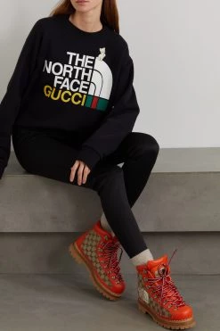 GUCCI + The North Face Sweatshirt Aus Baumwoll-Jersey Mit Print ,Schwarz -Gucci Verkäufe w920 q60 1946