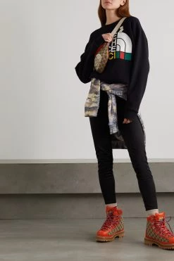 GUCCI + The North Face Sweatshirt Aus Baumwoll-Jersey Mit Print ,Schwarz -Gucci Verkäufe w920 q60 1949