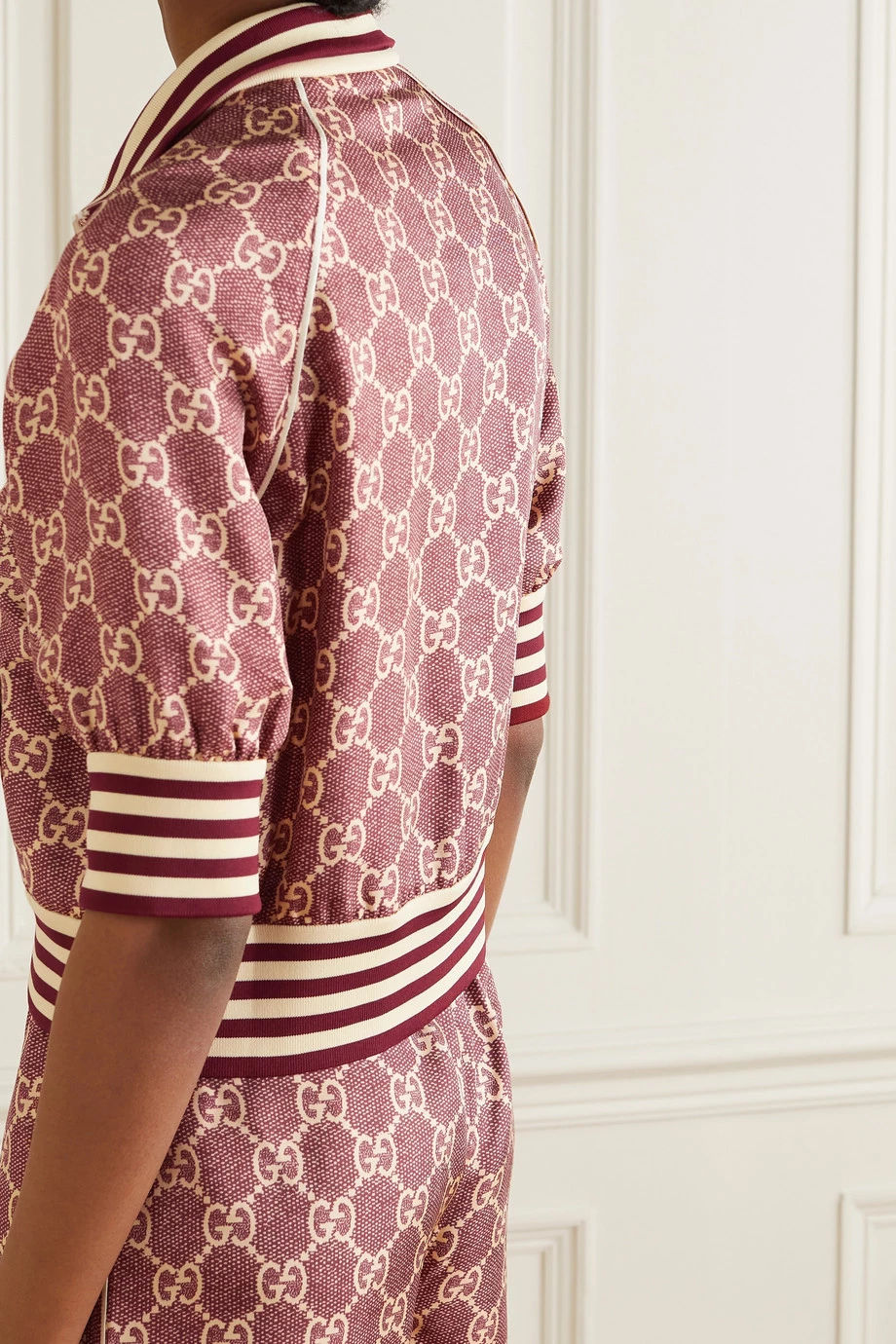 GUCCI Jacke Aus Bedrucktem Seiden-Twill ,Beige 4 GUCCI Jacke Aus Bedrucktem Seiden-Twill ,Beige – Bild 4