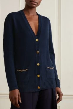 GUCCI Cardigan Aus Kaschmir Mit Horsebit-Details ,Navy -Gucci Verkäufe w920 q60 1982