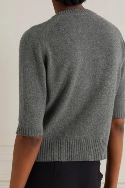 GUCCI Kaschmirpullover Mit Lederbesätzen Und Horsebit-Detail ,Grau -Gucci Verkäufe w920 q60 1987