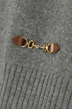 GUCCI Kaschmirpullover Mit Lederbesätzen Und Horsebit-Detail ,Grau -Gucci Verkäufe w920 q60 1988