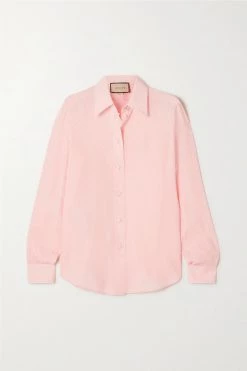 GUCCI Hemd Aus Seiden-Jacquard ,Pink