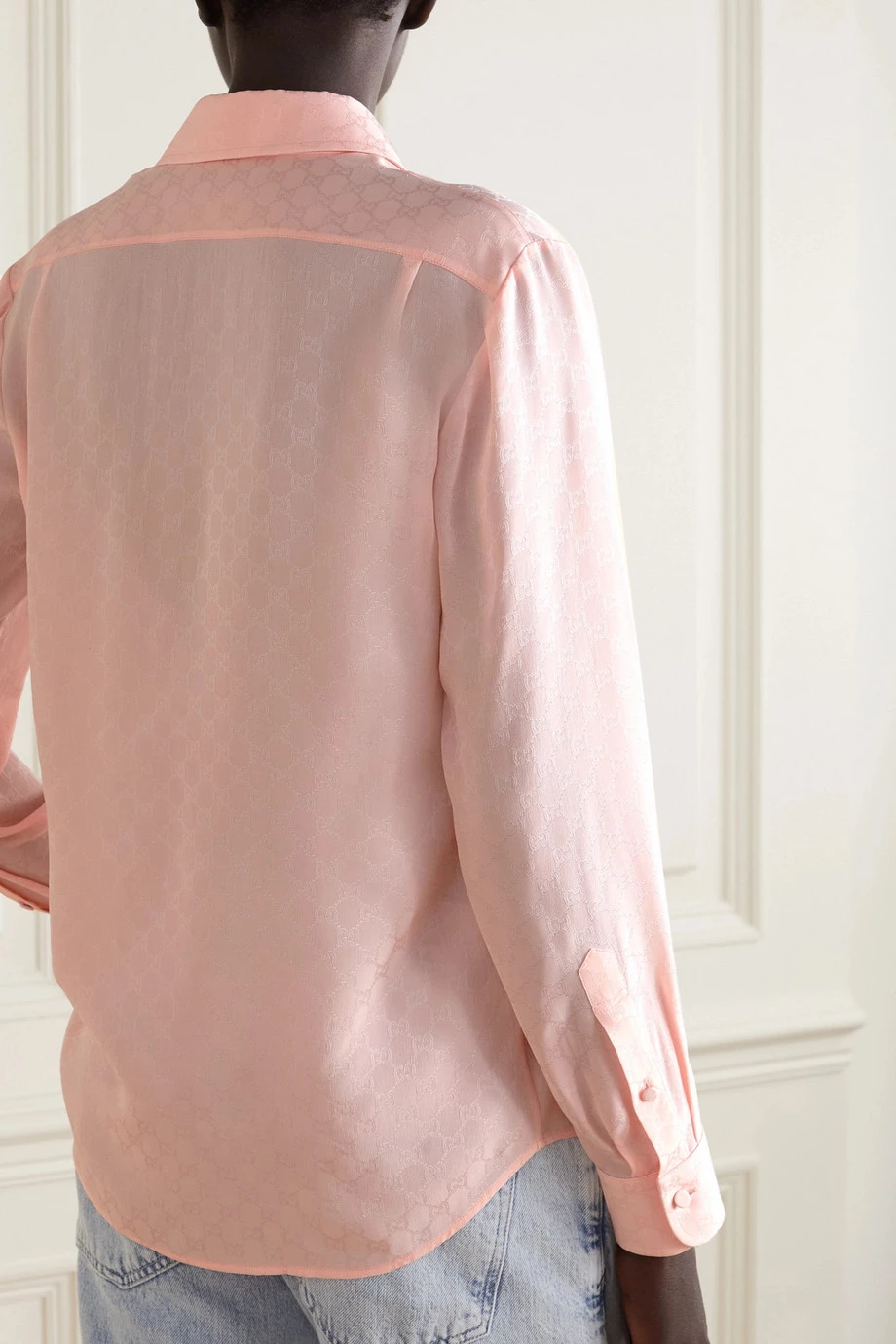 GUCCI Hemd Aus Seiden-Jacquard ,Pink 4 GUCCI Hemd Aus Seiden-Jacquard ,Pink – Bild 4