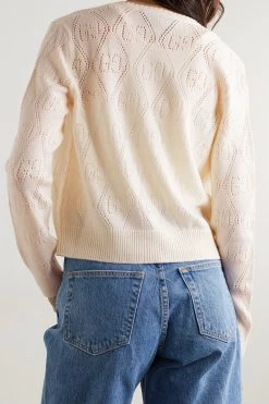 GUCCI Verkürzter Cardigan Aus Wolle In Pointelle-Strick ,Wollweiß -Gucci Verkäufe w920 q60 2014