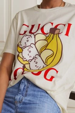 GUCCI + Bananya Oversized-T-Shirt Aus Baumwoll-Jersey Mit Print ,Weiß -Gucci Verkäufe w920 q60 2018