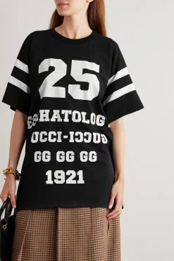 GUCCI Oversized-T-Shirt Aus Baumwoll-Jersey Mit Print ,Schwarz -Gucci Verkäufe w920 q60 2027