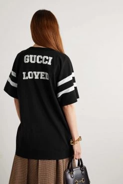 GUCCI Oversized-T-Shirt Aus Baumwoll-Jersey Mit Print ,Schwarz -Gucci Verkäufe w920 q60 2028