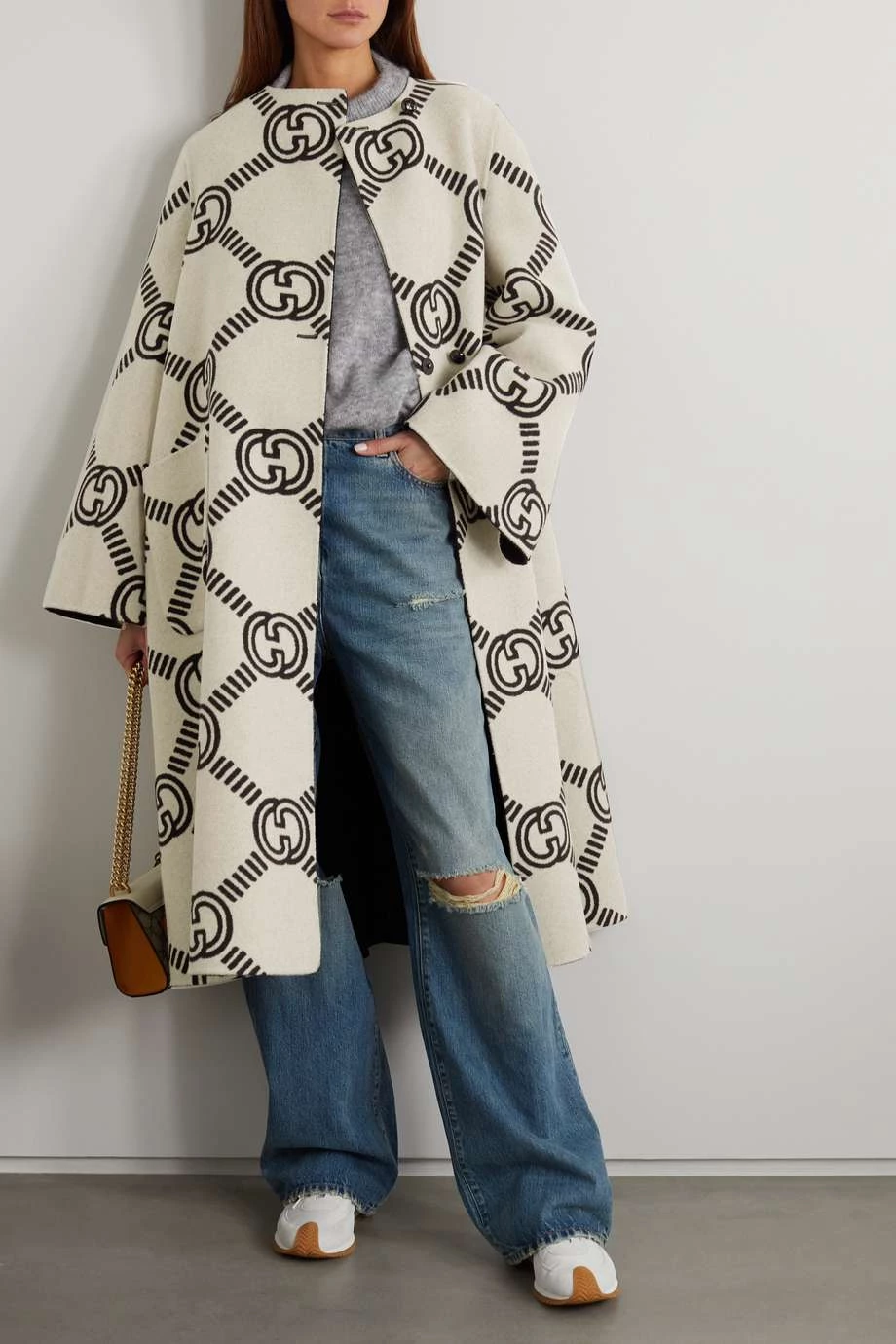 GUCCI Wendbarer Mantel Aus Einer Woll-Seidenmischung ,Schwarz 5 GUCCI Wendbarer Mantel Aus Einer Woll-Seidenmischung ,Schwarz – Bild 5